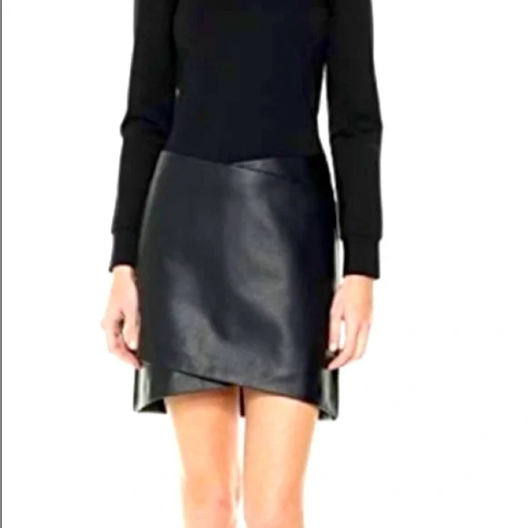 Kenneth Cole New York | Dresses | Kenneth Cole Dress With Faux Leather  Skirt | Poshmark